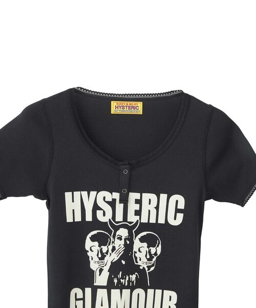 HYSTERIC GLAMOUR(ヒステリックグラマー)の「EVIL SKULL チビTシャツ(Tシャツ/カットソー・レディース・ブラック/レッド/グリーン・FREE)」の10枚目の写真