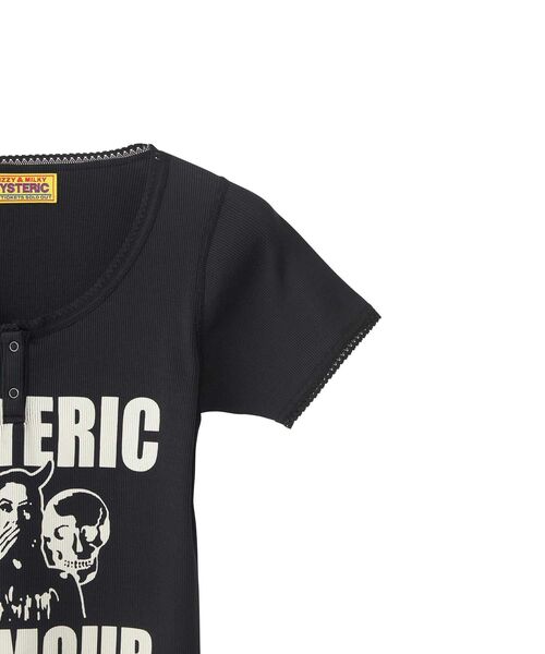 HYSTERIC GLAMOUR(ヒステリックグラマー)の「EVIL SKULL チビTシャツ(Tシャツ/カットソー・レディース・ブラック/レッド/グリーン・FREE)」の11枚目の写真