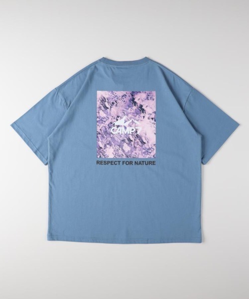 CAMP7（キャンプセブン）の「【CAMP7】バックスクエアロゴＴシャツ (フォトプリント / 綿100% / 抗菌防臭 / オーバーサイズ)（Tシャツ/カットソー・メンズ・ホワイト/ブラック/ブルー・XL/S/M/L）」の4枚目の写真