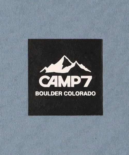 CAMP7（キャンプセブン）の「【CAMP7】バックスクエアロゴＴシャツ (フォトプリント / 綿100% / 抗菌防臭 / オーバーサイズ)（Tシャツ/カットソー・メンズ・ホワイト/ブラック/ブルー・XL/S/M/L）」の6枚目の写真