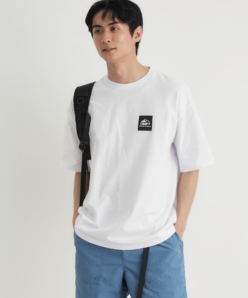 CAMP7（キャンプセブン）の「【CAMP7】バックスクエアロゴＴシャツ (フォトプリント / 綿100% / 抗菌防臭 / オーバーサイズ)（Tシャツ/カットソー・メンズ・ホワイト/ブラック/ブルー・XL/S/M/L）」の14枚目の写真
