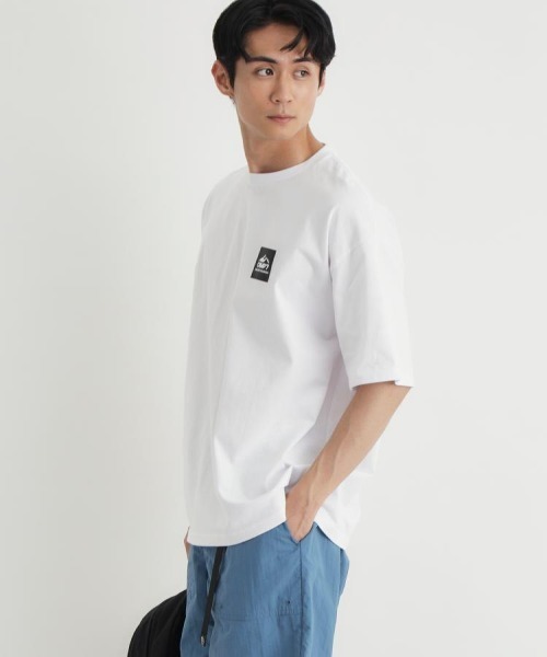 CAMP7（キャンプセブン）の「【CAMP7】バックスクエアロゴＴシャツ (フォトプリント / 綿100% / 抗菌防臭 / オーバーサイズ)（Tシャツ/カットソー・メンズ・ホワイト/ブラック/ブルー・XL/S/M/L）」の16枚目の写真