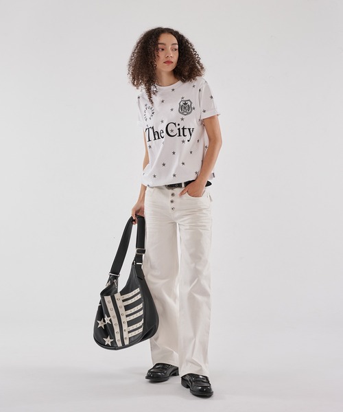 WISH FOR EVER(ウィッシュフォーエバー)の「STAR STUDS FLAG SHOULDER BAG/スタースタッズフラッグショルダーバッグ(ショルダーバッグ・メンズ・ネイビー/ブラック・ONE SIZE)」の7枚目の写真