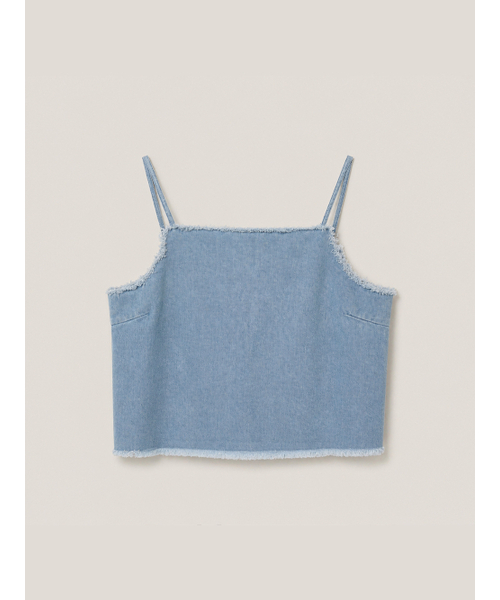 320SHOWROOM(320ショールーム)の「Reversible Button Denim Crop Sleeveless Top Light blue(シャツ/ブラウス・レディース・スカイブルー・FREE)」の3枚目の写真