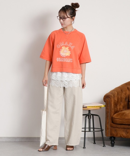cepo(セポ)の「フロッキー加工アニマルプリントショートスリーブTee(Tシャツ/カットソー・レディース・オフホワイト/サックスブルー/チャコール/レッド・M)」の19枚目の写真