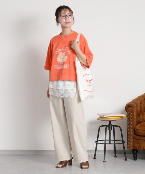 cepo(セポ)の「フロッキー加工アニマルプリントショートスリーブTee(Tシャツ/カットソー・レディース・オフホワイト/サックスブルー/チャコール/レッド・M)」の18枚目の写真