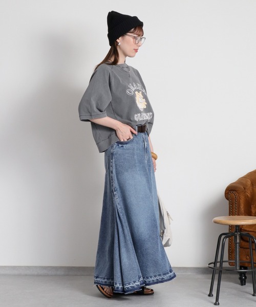 cepo(セポ)の「フロッキー加工アニマルプリントショートスリーブTee(Tシャツ/カットソー・レディース・オフホワイト/サックスブルー/チャコール/レッド・M)」の6枚目の写真