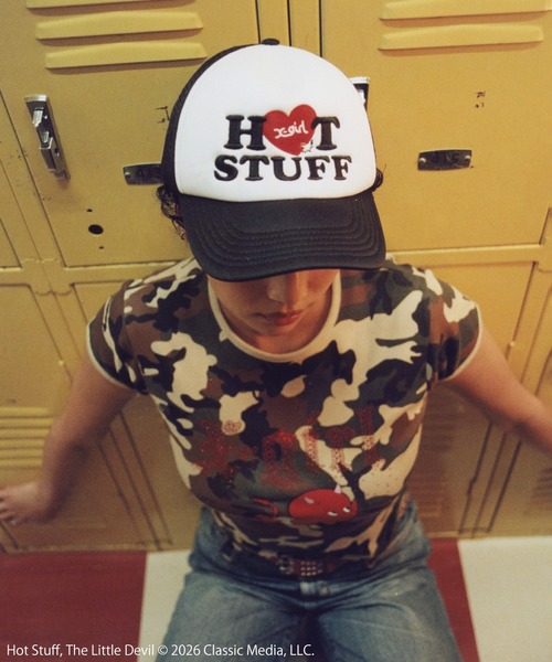 X-girl(エックスガール)の「X-girl | HOT STUFF TRUCKER CAP(キャップ・レディース・ブラック・ONE SIZE)」の1枚目の写真