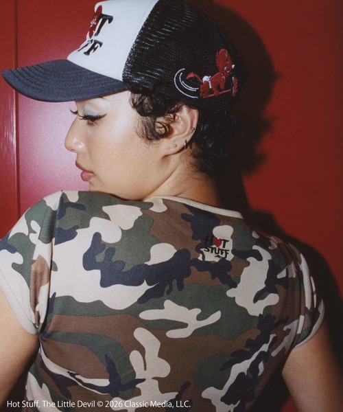 X-girl(エックスガール)の「X-girl | HOT STUFF TRUCKER CAP(キャップ・レディース・ブラック・ONE SIZE)」の6枚目の写真