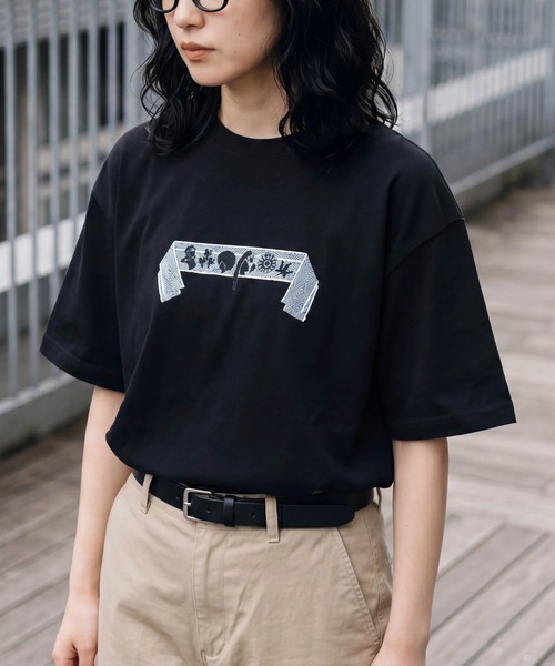 ONEXONE(ワンフォーワン)の「【ONEXONE/ワンフォーワン】WJ EMBROIDERED T-SHIRT(Tシャツ/カットソー・メンズ・ホワイト/ブラック・MEDIUM/LARGE)」の2枚目の写真