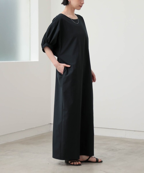 for/c(フォーシー)の「ボリュームスリーブワンピース【サスティナブル】(ワンピース・レディース・ネイビー/ブラック/ブラウン・TM/L/M/PM)」の6枚目の写真