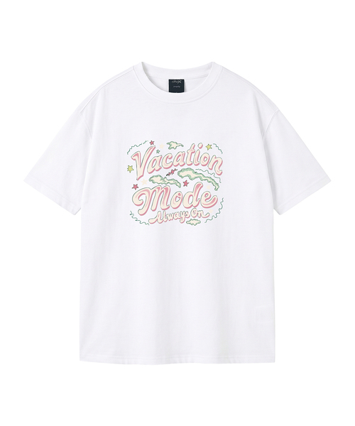 WILDROCK(ワイルドロック)の「バケーションモード ピグメントオーバーサイズ半袖Tシャツ(クロップ付き)(Tシャツ/カットソー・レディース・ピンク/ライトパープル/カーキ/ブルー/ホワイト/ライトグレー/ブラック/チャコール・LARGE/SMALL/MEDIUM/X-SMALL/FREE)」の2枚目の写真