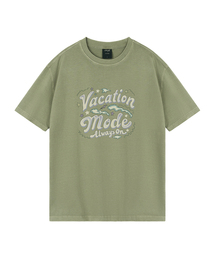 バケーションモード ピグメントオーバーサイズ半袖Tシャツ(クロップ付き)
