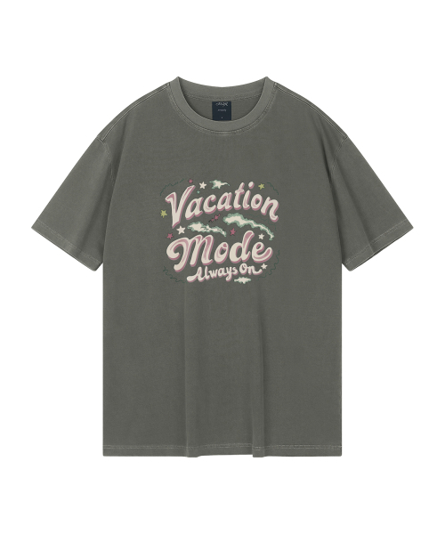 WILDROCK(ワイルドロック)の「バケーションモード ピグメントオーバーサイズ半袖Tシャツ(クロップ付き)(Tシャツ/カットソー・レディース・ピンク/ライトパープル/カーキ/ブルー/ホワイト/ライトグレー/ブラック/チャコール・LARGE/SMALL/MEDIUM/X-SMALL/FREE)」の16枚目の写真