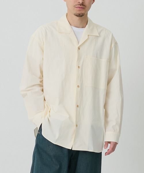 CITY TOKYO(シティトウキョウ)の「【CITY TOKYO/シティートーキョー】High twist cotton シャツ(シャツ/ブラウス・メンズ・オフホワイト/ミント・2/1)」の2枚目の写真