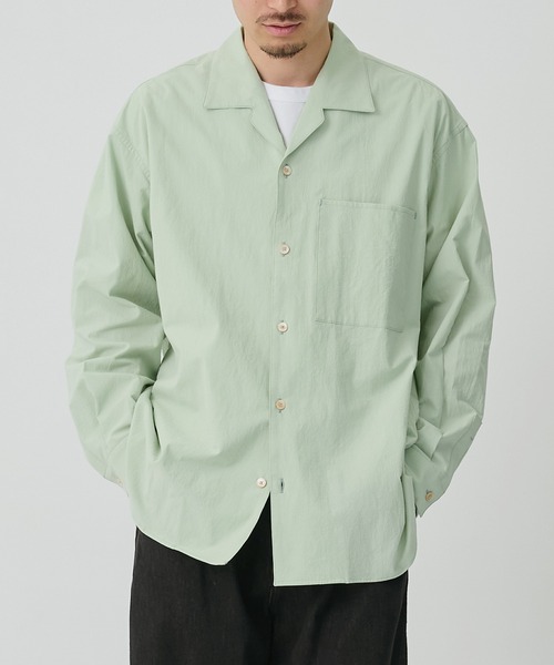 CITY TOKYO(シティトウキョウ)の「【CITY TOKYO/シティートーキョー】High twist cotton シャツ(シャツ/ブラウス・メンズ・オフホワイト/ミント・2/1)」の1枚目の写真