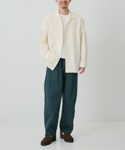 CITY TOKYO(シティトウキョウ)の「【CITY TOKYO/シティートーキョー】High twist cotton シャツ(シャツ/ブラウス・メンズ・オフホワイト/ミント・2/1)」の7枚目の写真