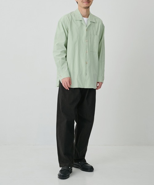 CITY TOKYO(シティトウキョウ)の「【CITY TOKYO/シティートーキョー】High twist cotton シャツ(シャツ/ブラウス・メンズ・オフホワイト/ミント・2/1)」の12枚目の写真
