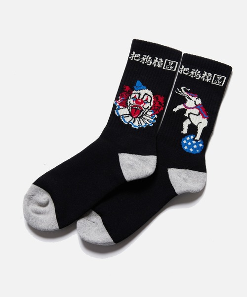 VIRGOwearworks(ヴァルゴウェアワークス)の「CIRCUS SOCKS(ソックス/靴下・メンズ・グレー/ブラック/ナチュラル・FREE)」の1枚目の写真