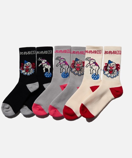 VIRGOwearworks(ヴァルゴウェアワークス)の「CIRCUS SOCKS(ソックス/靴下・メンズ・グレー/ブラック/ナチュラル・FREE)」の4枚目の写真