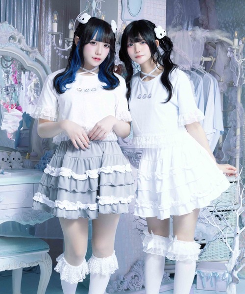 Whinny(ホワイニー)の「Whinny/【Whinny×やさうさちゃん】やさうさちゃんときめきT(Tシャツ/カットソー・レディース・ブラック/ホワイト/サックスブルー・FREE)」の17枚目の写真