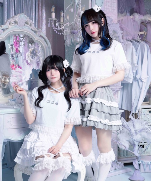 Whinny(ホワイニー)の「Whinny/【Whinny×やさうさちゃん】やさうさちゃんときめきT(Tシャツ/カットソー・レディース・ブラック/ホワイト/サックスブルー・FREE)」の18枚目の写真
