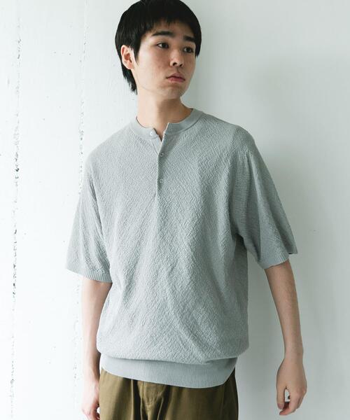 URBAN RESEARCH DOORS(アーバンリサーチドアーズ)の「『吸水速乾/防シワ/イージーケア/UVカット』DRYMIX カノコ ショートスリーブヘンリーネックニット(ニット/セーター・メンズ・ブラック/グレー・MEDIUM/LARGE)」の17枚目の写真