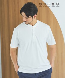 ABAHOUSE GRAY | 【SMART CLOSET】シルケット天竺 キーヘンリーネック Tシャツ / 接触冷感 / 遮熱(Tシャツ/カットソー)