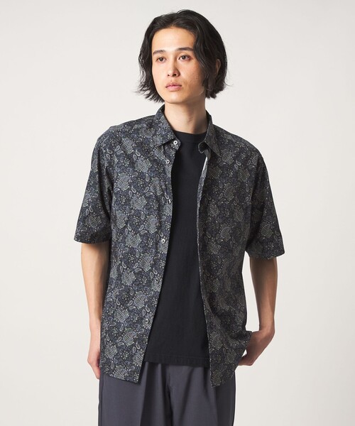 A DAY IN THE LIFE UNITED ARROWS(アデイインザライフユナイテッドアローズ)の「コットン パターンプリント リラックスシャツ<A DAY IN THE LIFE>(シャツ/ブラウス・メンズ・ダークグリーン/ネイビー・M/L)」の3枚目の写真