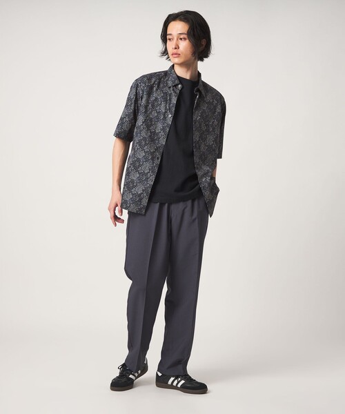 A DAY IN THE LIFE UNITED ARROWS(アデイインザライフユナイテッドアローズ)の「コットン パターンプリント リラックスシャツ<A DAY IN THE LIFE>(シャツ/ブラウス・メンズ・ダークグリーン/ネイビー・M/L)」の5枚目の写真