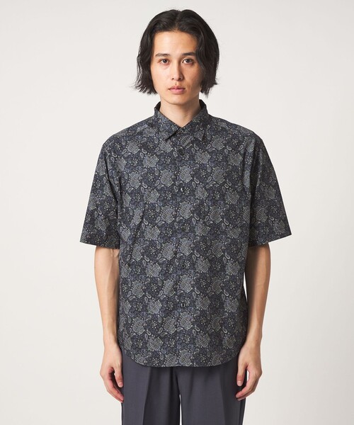 A DAY IN THE LIFE UNITED ARROWS(アデイインザライフユナイテッドアローズ)の「コットン パターンプリント リラックスシャツ<A DAY IN THE LIFE>(シャツ/ブラウス・メンズ・ダークグリーン/ネイビー・M/L)」の9枚目の写真