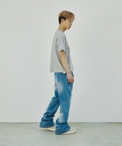 SCALLYWAG（スカリーワグ）の「エンボスセギングフレアジーンズ[ライトインディゴ]（デニムパンツ・レディース・その他・SMALL/MEDIUM/LARGE/X-LARGE）」の5枚目の写真