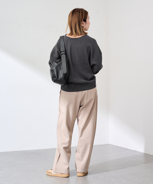 FRAMeWORK(フレームワーク)の「≪WEB限定 / 追加≫ワッフルヘンリープルオーバー(Tシャツ/カットソー・レディース・アイボリー/ダークブルー/スミクロ・FREE)」の6枚目の写真