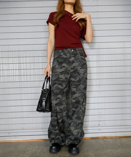 SpRay(スプレイ)の「迷彩カーゴパンツ(カーゴパンツ・レディース・グレー/カーキ・SMALL/MEDIUM)」の8枚目の写真