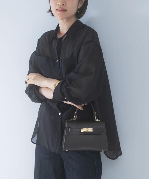 URBAN RESEARCH ROSSO WOMEN(アーバンリサーチ ロッソ)の「シアースキッパーシャツ(シャツ/ブラウス・レディース・オフホワイト/ブラック/イエロー/ブルー系その他・FREE)」の3枚目の写真