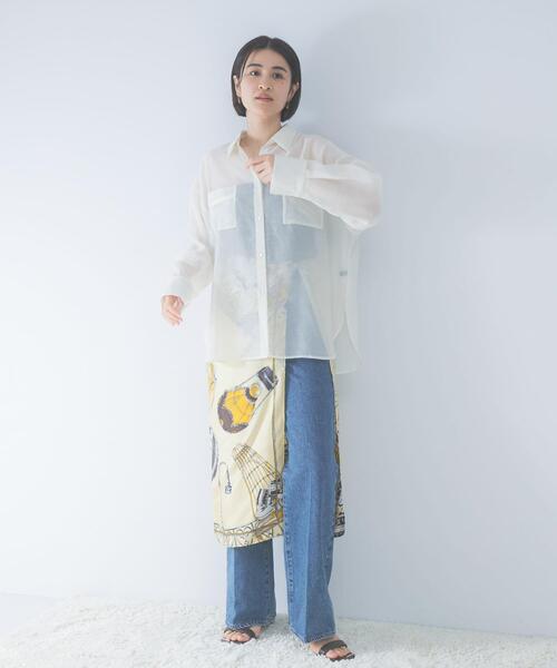 URBAN RESEARCH ROSSO WOMEN(アーバンリサーチ ロッソ)の「シアースキッパーシャツ(シャツ/ブラウス・レディース・オフホワイト/ブラック/イエロー/ブルー系その他・FREE)」の9枚目の写真