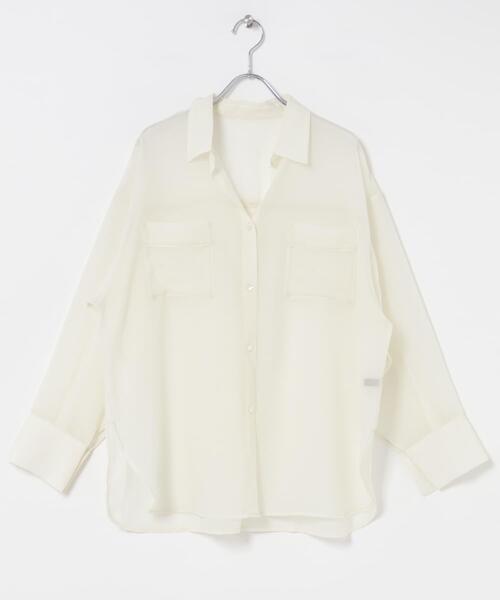 URBAN RESEARCH ROSSO WOMEN(アーバンリサーチ ロッソ)の「シアースキッパーシャツ(シャツ/ブラウス・レディース・オフホワイト/ブラック/イエロー/ブルー系その他・FREE)」の10枚目の写真