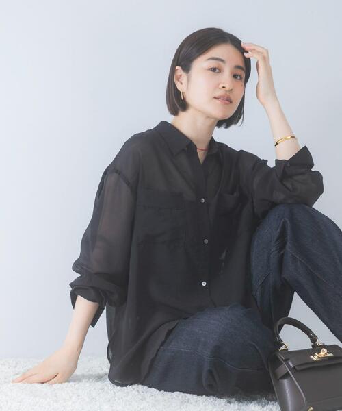 URBAN RESEARCH ROSSO WOMEN(アーバンリサーチ ロッソ)の「シアースキッパーシャツ(シャツ/ブラウス・レディース・オフホワイト/ブラック/イエロー/ブルー系その他・FREE)」の15枚目の写真