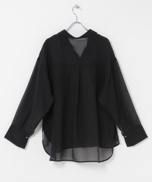URBAN RESEARCH ROSSO WOMEN(アーバンリサーチ ロッソ)の「シアースキッパーシャツ(シャツ/ブラウス・レディース・オフホワイト/ブラック/イエロー/ブルー系その他・FREE)」の18枚目の写真