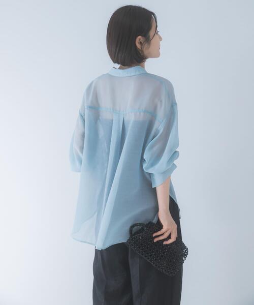 URBAN RESEARCH ROSSO WOMEN(アーバンリサーチ ロッソ)の「シアースキッパーシャツ(シャツ/ブラウス・レディース・オフホワイト/ブラック/イエロー/ブルー系その他・FREE)」の22枚目の写真