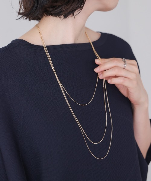 Bou Jeloud(ブージュルード)の「3ラインメタルロングネックレス(ネックレス・レディース・シルバー/ゴールド・ONESIZE)」の8枚目の写真