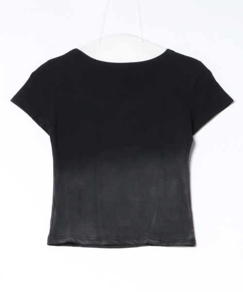 Lis ardent(リスアルダン)の「英字前プリント ヴィンテージ風ロゴグラフィックTシャツ / フェアリーグランジコンパクトトップス(Tシャツ/カットソー・レディース・ブルー/ブラック/ブラウン/ピンク・M)」の7枚目の写真