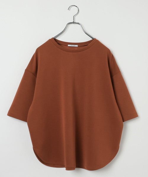 BAYFLOW（ベイフロー）の「[接触冷感/吸水速乾/UVカット/汗染み防止]ファンクションフィブリル半袖Tシャツ（Tシャツ/カットソー・レディース・テラコッタ/グレイッシュベージュ/チャコール・FREE）」の3枚目の写真
