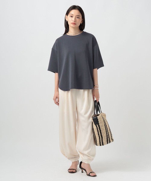 BAYFLOW（ベイフロー）の「[接触冷感/吸水速乾/UVカット/汗染み防止]ファンクションフィブリル半袖Tシャツ（Tシャツ/カットソー・レディース・テラコッタ/グレイッシュベージュ/チャコール・FREE）」の21枚目の写真
