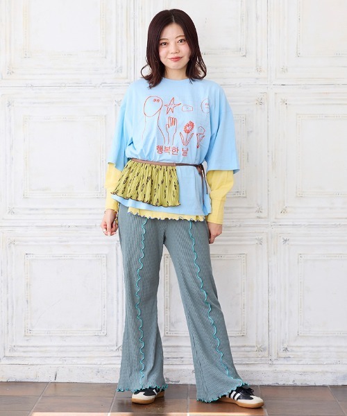 MARKEY'S(マーキーズ)の「ツイストリブメローフレアーパンツ/おとな(その他パンツ・レディース・レッド/ブラウン/グレー・160cm)」の1枚目の写真