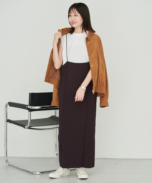 SLOBE IENA(スローブイエナ)の「《2枚セット/追加3》アイラインキャミワンピース×ノースリーブTEEセット(ワンピース・レディース・ブラック・FREE)」の4枚目の写真