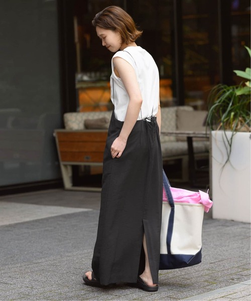 SLOBE IENA(スローブイエナ)の「《2枚セット/追加3》アイラインキャミワンピース×ノースリーブTEEセット(ワンピース・レディース・ブラック・FREE)」の8枚目の写真