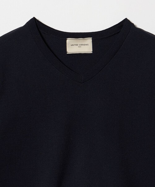 UNITED ARROWS(ユナイテッドアローズ)の「4WAY ボウタイレース ショートスリーブ ニット(ニット/セーター・レディース・ダークグレー/オフホワイト/ネイビー・FREE)」の21枚目の写真