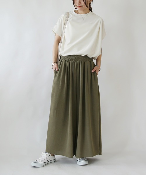 and it_(アンドイット)の「リラックスワイドガウチョパンツ(その他パンツ・レディース・ライトカーキ/ブラック/チャコール・FREE)」の12枚目の写真