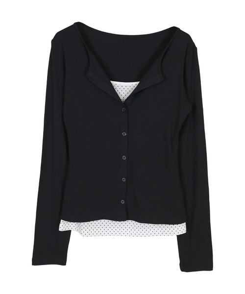 miette(ミエット)の「レイヤード風長袖トップス(Tシャツ/カットソー・レディース・クリーム/チャコール/ブラック・S/M/L)」の9枚目の写真
